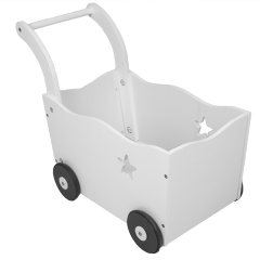 XL10220 Wooden Play House Toys White Shopping Cart